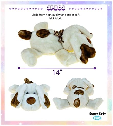 DolliBu Plush Dog Bed Soft Huggable Laid-back Educational