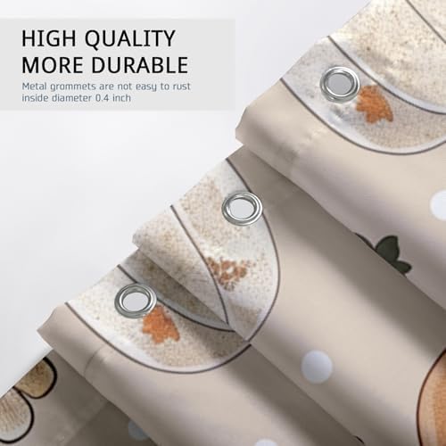 GDHBLING Fall Dot Pumpkin Shower Curtain with Rust-Proof Metal Rings
