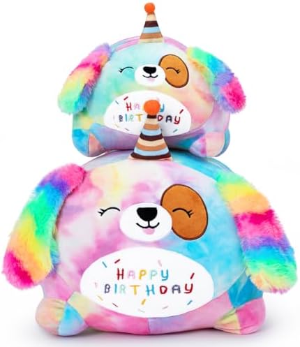 158 Premium Plush Pink Dog Pillow Soft Chubby Stuffed Animal for Birthdays