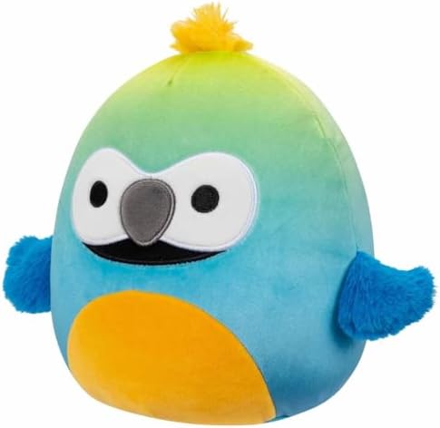 Squishmallows 75-inch Plush Macaw Parrot with a Realistic Branch Design