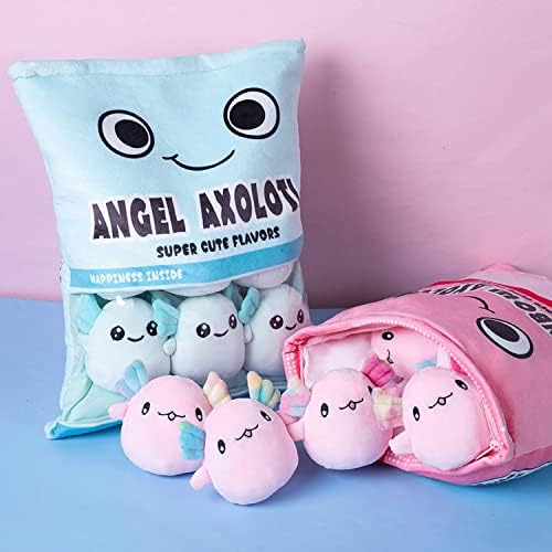 Relaxing Touchable Salamander Plush Toy Perfect for Travel Kids 6-Pack Blue
