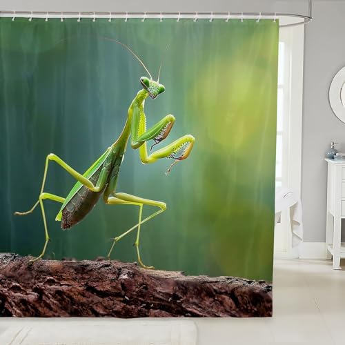 12 Hooks Waterproof Bathroom Curtain with 3D Print
