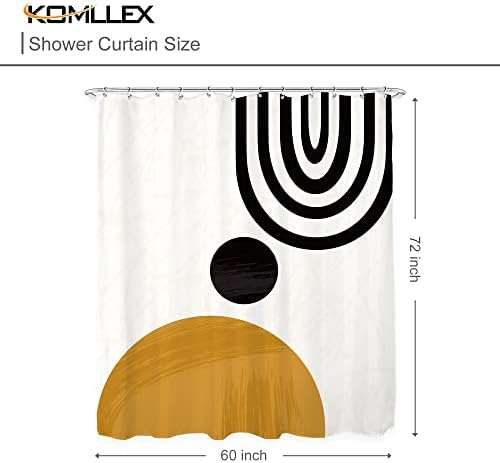 KOMLLEX Cute Mid Century Shower Curtain Set for Modern Aesthetics