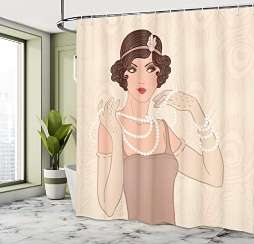 Ambesonne Old Hollywood Shower Curtain Set with Hooks