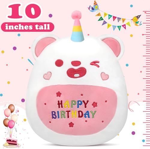 Birthday Bear Plush Pillow Toy