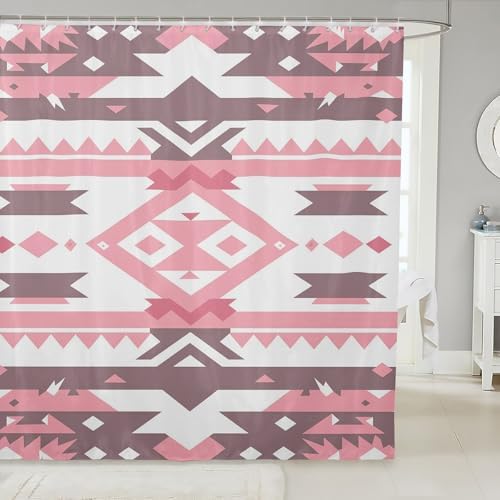 Geometric Bohemian Shower Curtain Set