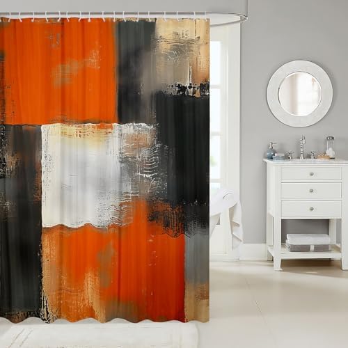 JoyeLiU Abstract Geometric Bath Curtain Set