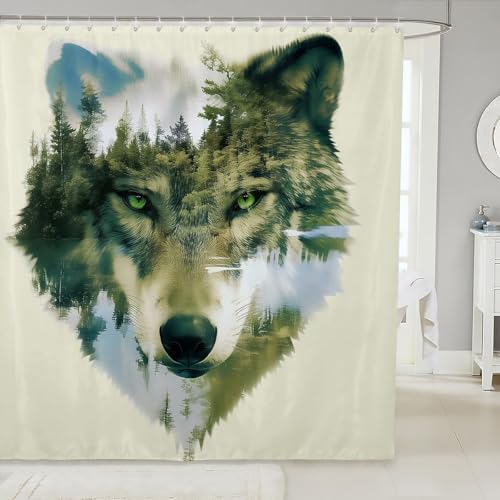 Feelyou Wolf Shower Curtain 72x72 Inches