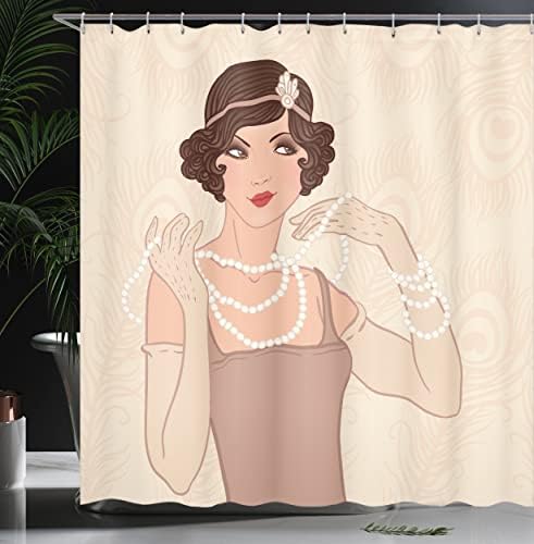 Ambesonne Old Hollywood Shower Curtain Set with Hooks