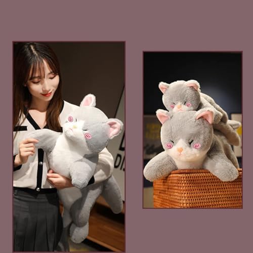 Hofun4U Cat Plush Pillow with Shark Tail - Soft Cuddly