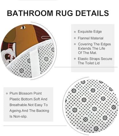 4PCS Brown Cartoon Fun Capybara Shower Curtain Sets