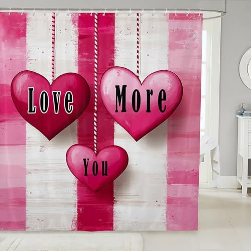 Swoop Valentines Day Bath Fun Curtain