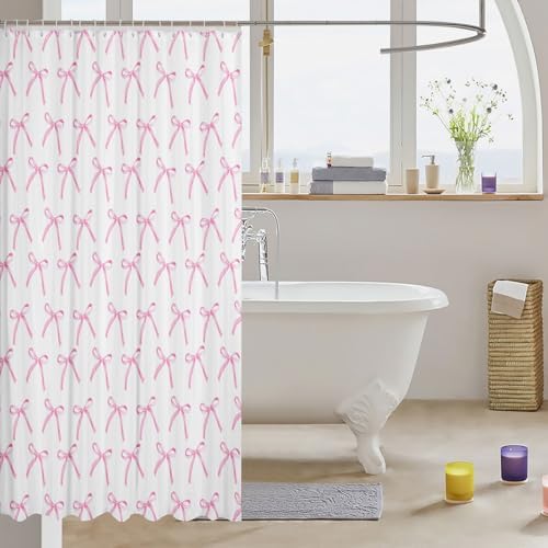 Manfei Cartoon Bowknot Kids Shower Curtain Set