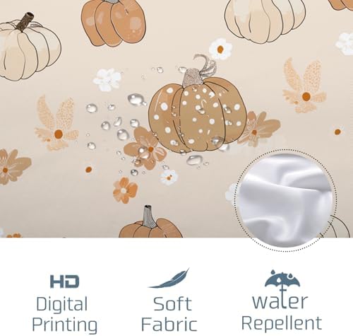 Fall Polka Pumpkin Shower Curtain Set