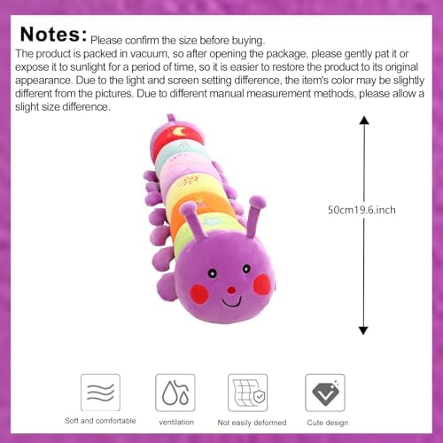 AUCooma 196 Catepillar Stuffed Animal Soft Plush Pillow for Kids and Adults