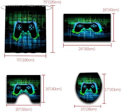 Game Controller Shower Curtain Set 4-Piece