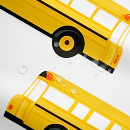 Bring Vivacity to Your Bathroom with the RezsoyeN Yellow Bus Shower Curtain Set