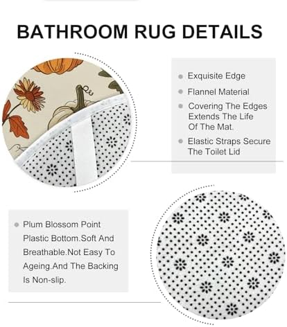 Autumn-themed shower curtain set for home decor