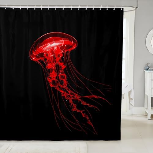 Fun Jellyfish Shower curtain for Kids Ocean-Themed Durable Washable