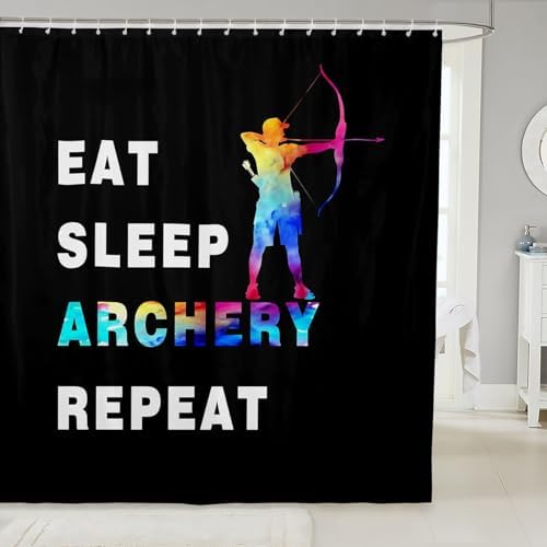 Feelyou Archery Bath Curtain Set 72x72 Soft Waterproof Machine Washable Fun Design