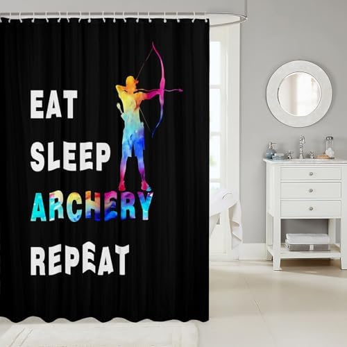 Feelyou Archery Bath Curtain Set 72x72 Soft Waterproof Machine Washable Fun Design