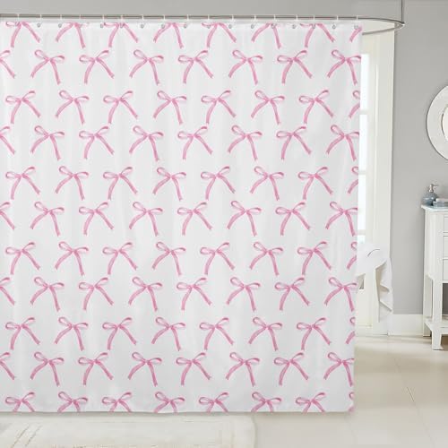 Manfei Cartoon Bowknot Kids Shower Curtain Set