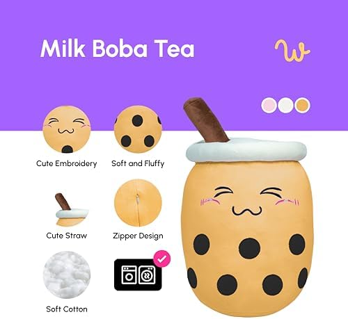 Stuffed Plush Tea Pillow for Kids Boys Girls Teens