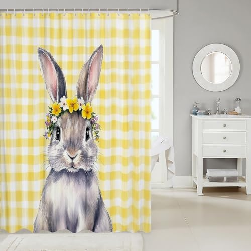jejeloiu Kawaii Bunny Shower Curtain Set
