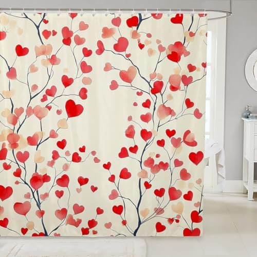 Jejeloiu Valentines Day Bath Curtain 72x72 Kids crawled valentines theme
