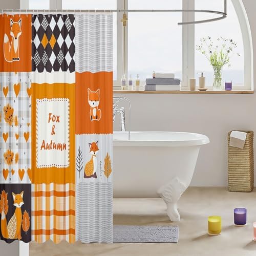 Feelyou Fox 72x72 shower curtain set Perfect for Boys Girls Teens Kids