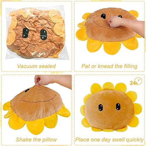 Sunflower Plush Pillow Perfect Hand Warmer Cozy Toy Doll for Sofa Bed