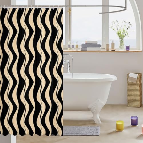 jejeloiu Geometric Bath Curtain