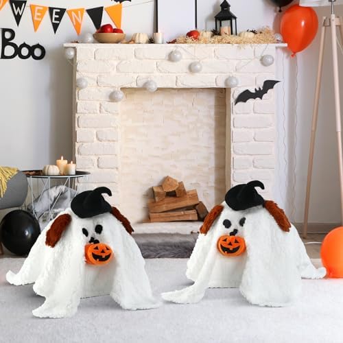 Halloween Plush Toy Spooky Ghost with Pumpkin Pillow