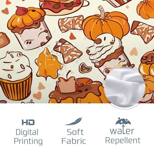 Cream Fall Food Shower Curtain Set Autumn Retro Cake shower curtain 72x72 inches