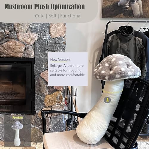 Hofun4U Mushroom Plush Pillow - 51 Inch - Cute for All Ages