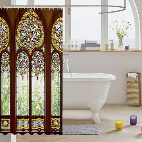 Feelyou Door Print Shower Curtain 72inx72in