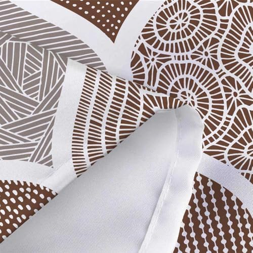 JAWO Retro Bohemian Shower Curtain Set - Tan Grey 72X75 Inch