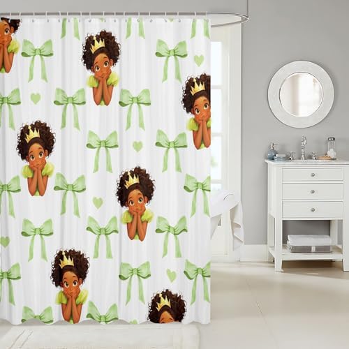 Manfei Cute Princess White Shower Curtain