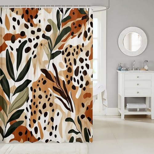 Feelyou Leopard Shower Curtains 72x72 Waterproof