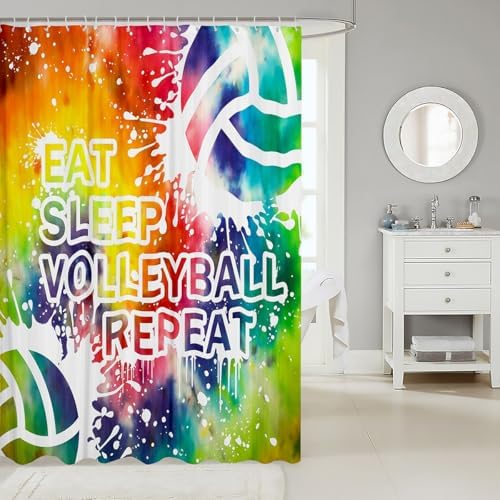 Feelyou Tie Dye Volleyball Bath Curtain 72x72
