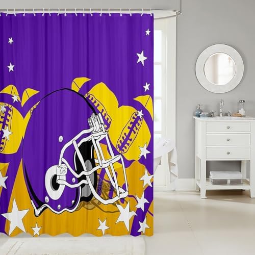 Erosebird American Football Bath Shower Curtain Set 72 x 72