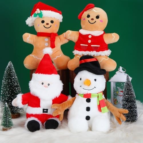 Syhood 4 Piece 9 Inch Christmas Plush Set