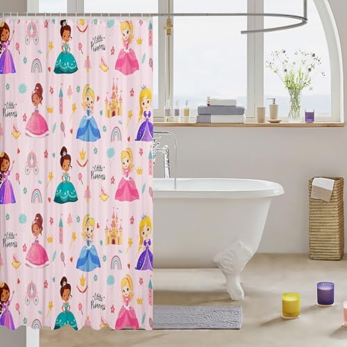 Magical Princess Bath Curtain with 12 Hooks Perfect for Gifting