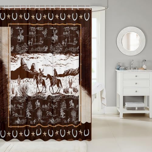 Boys Men Kids Western Aztec shower curtain 72x84 set