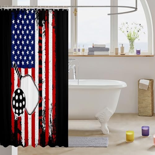 STURDY AMERICAN FLAG SHOWER CURTAIN for Both Kids and Adults - 72x84