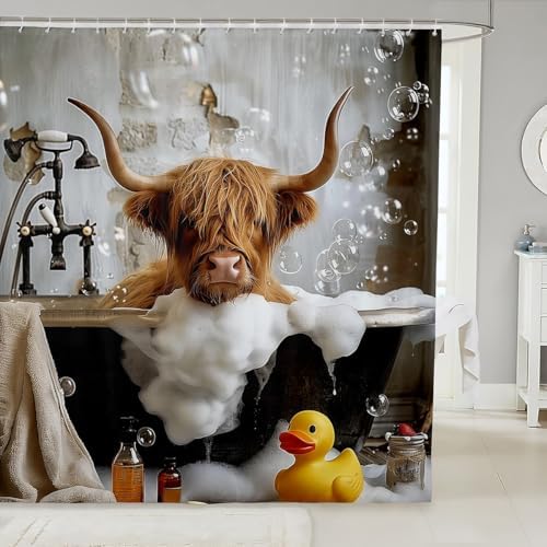 Manfei Cattle Shower Curtains Kids