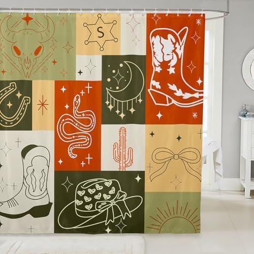 Wild Western Cowboy Bath Curtain Set