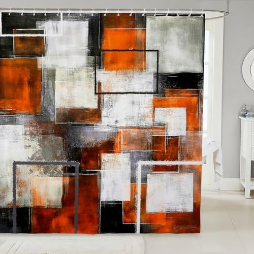 Elegant Geometric Design 72x84 Inch Waterproof Shower Curtain
