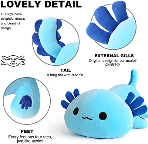 Onsoyours Blue Axolotl Plush Pillow 19 Inch Cute Stuffed Animal