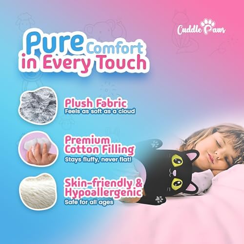 Adjustable Stuffed Cat Plush Pillow for Kids Adults Soft Comfort Design